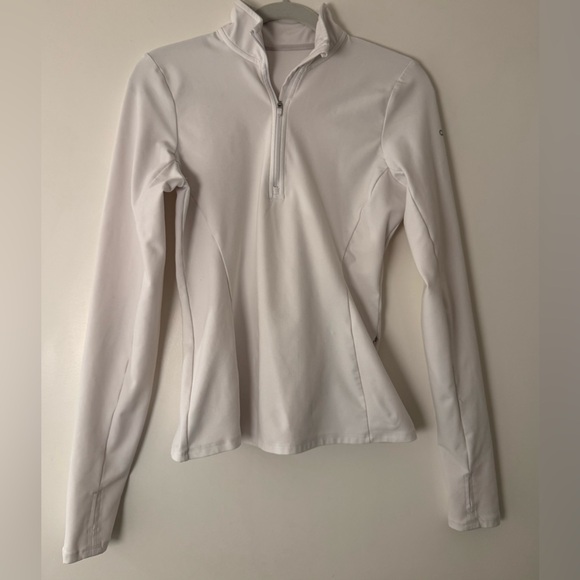 Alo Yoga Alosoft 1/2 Zip Rapid Pullover White | Size M - Picture 6 of 10
